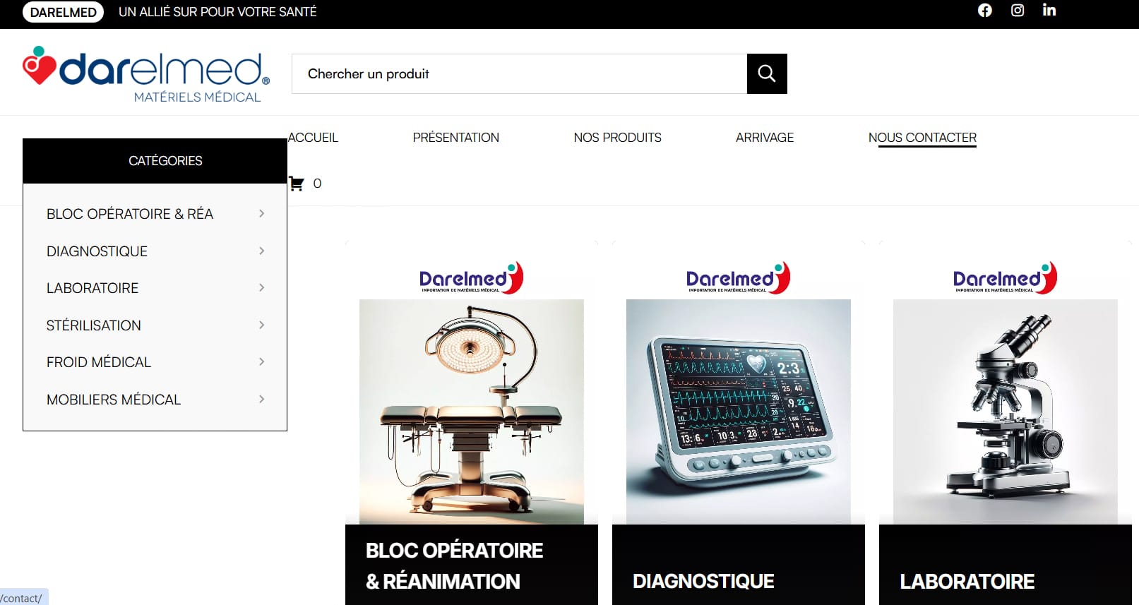Aperçu du site Dar El Med — Médical · réalisé par l'agence web DWS Tizi Ouzou