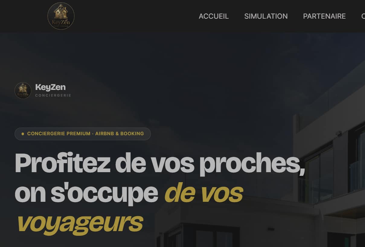 Aperçu du site KeyZen Conciergerie — Conciergerie · réalisé par l'agence web DWS Tizi Ouzou