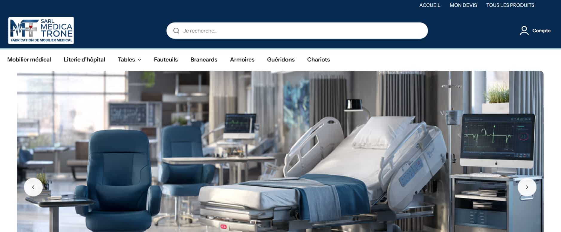 Aperçu du site Medica Trone — Médical · réalisé par l'agence web DWS Tizi Ouzou